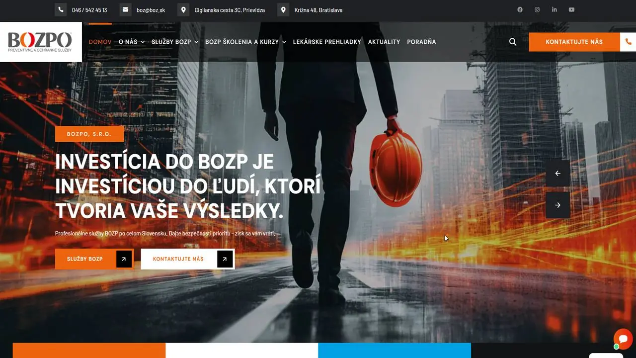 Ukážka webu Boz.sk