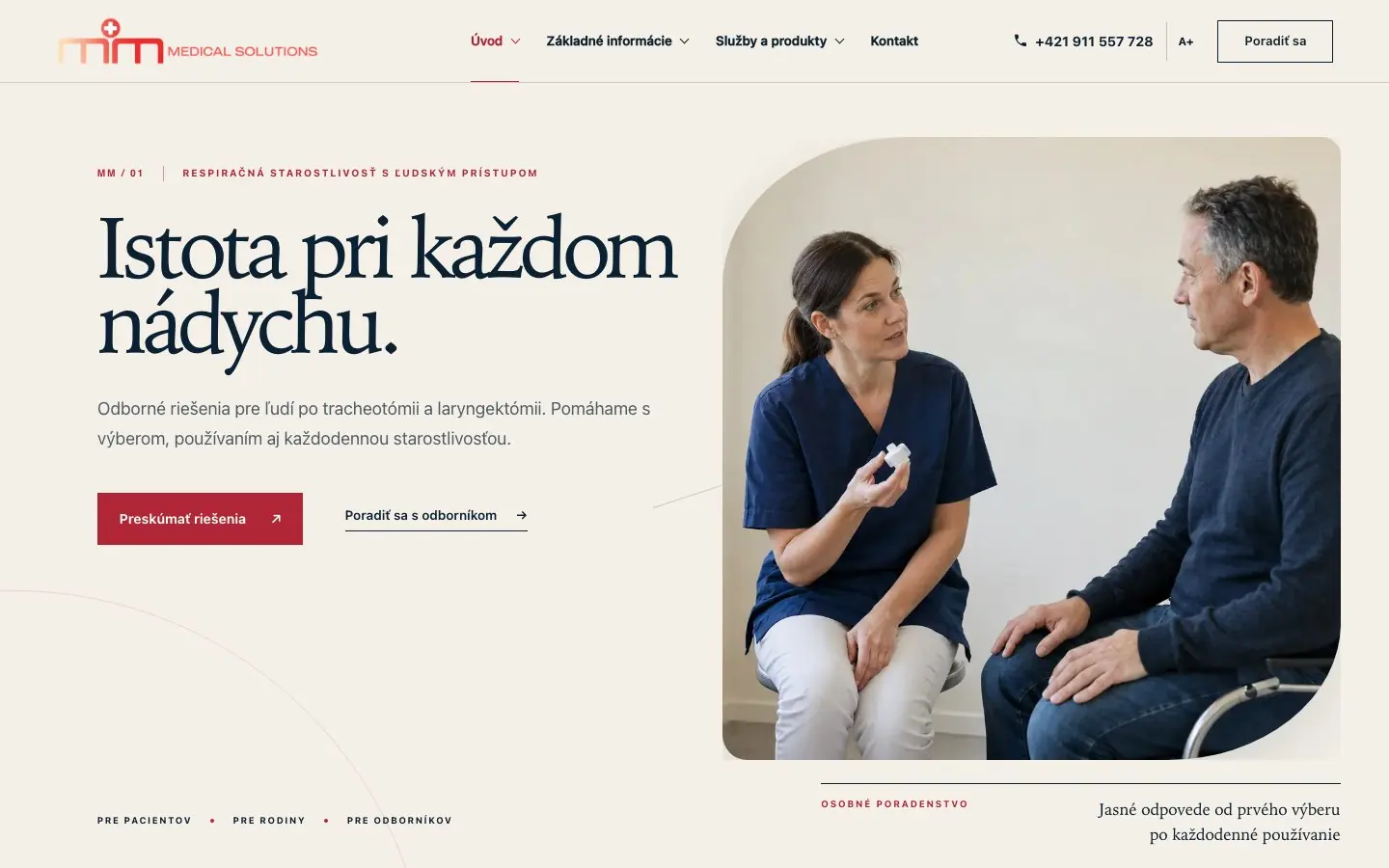 Ukážka webu MM Medical Solutions
