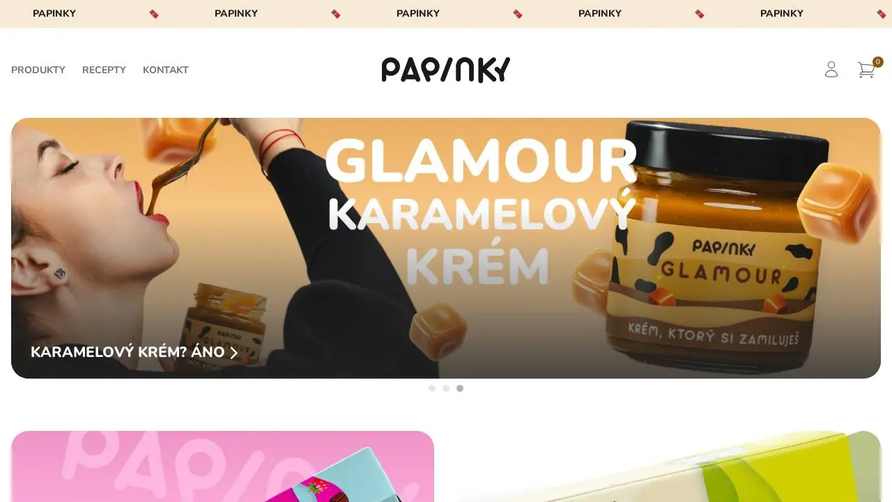 Ukážka webu Papinky.sk